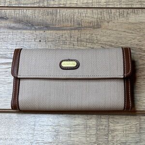 Liz Claiborne Tan and Brown Wallet & Checkbook-NWOT